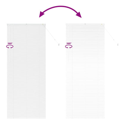 Fensterjalousie mit Vorhängen Manuell Weiß Aluminium