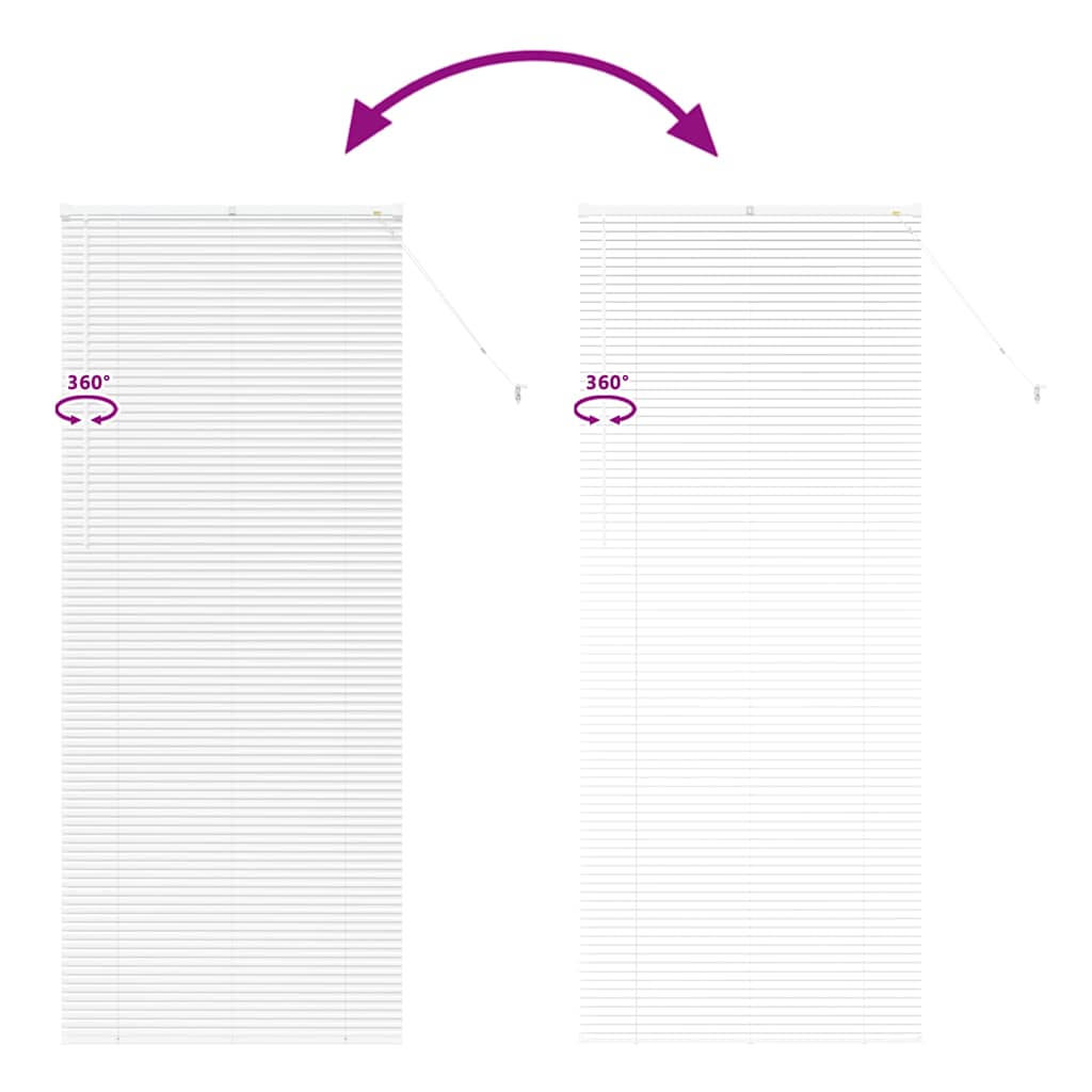 Fensterjalousie mit Vorhängen Manuell Weiß Aluminium