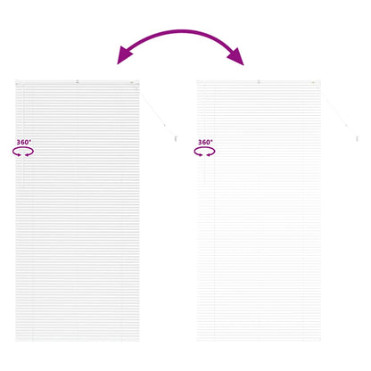 Fensterjalousie mit Vorhängen Manuell Weiß Aluminium
