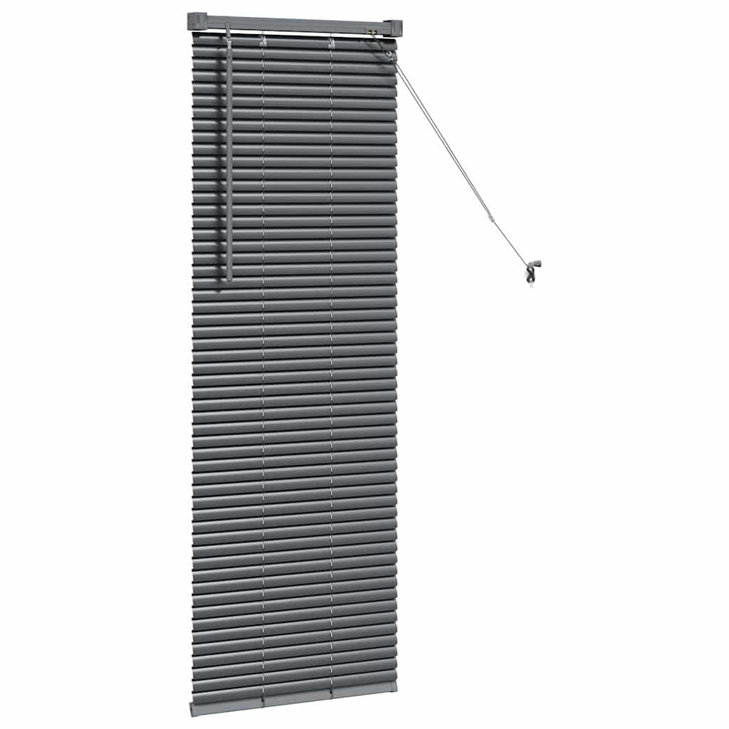 Fensterjalousie mit Vorhängen Manuell Dunkelgrau Aluminium