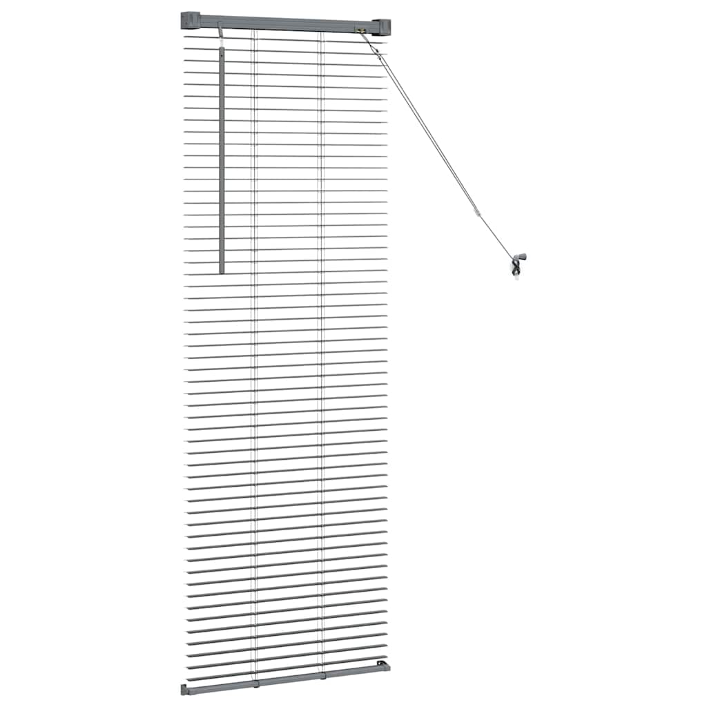 Fensterjalousie mit Vorhängen Manuell Dunkelgrau Aluminium
