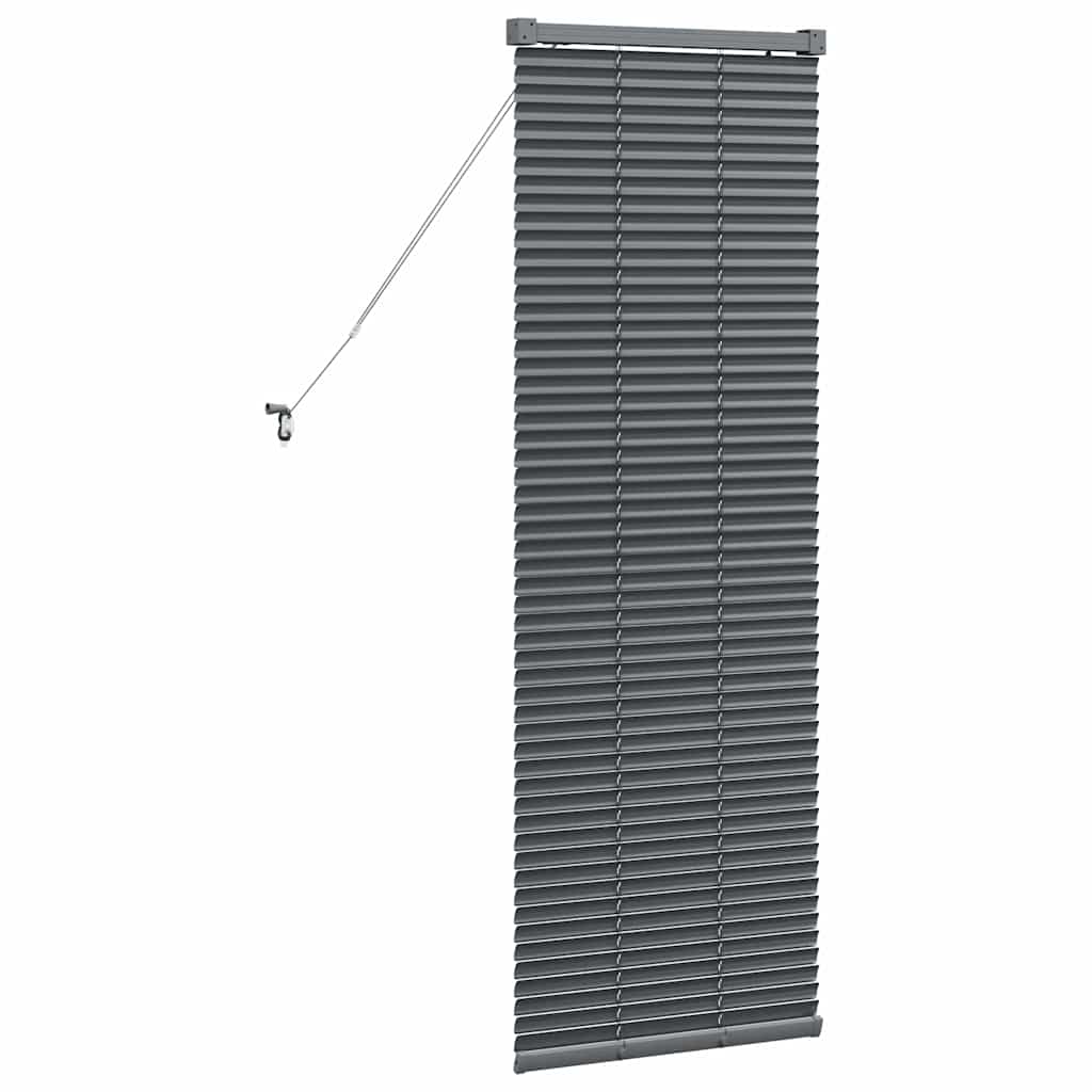 Fensterjalousie mit Vorhängen Manuell Dunkelgrau Aluminium