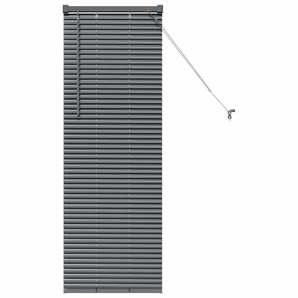 Fensterjalousie mit Vorhängen Manuell Dunkelgrau Aluminium