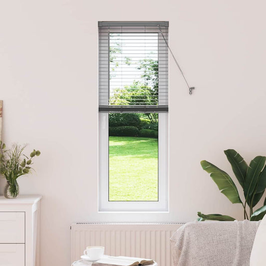 Fensterjalousie mit Vorhängen Manuell Dunkelgrau Aluminium
