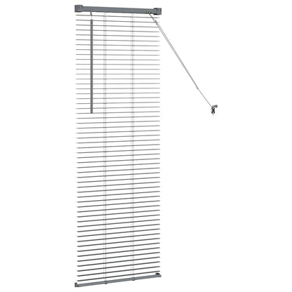 Fensterjalousie mit Vorhängen Manuell Dunkelgrau Aluminium