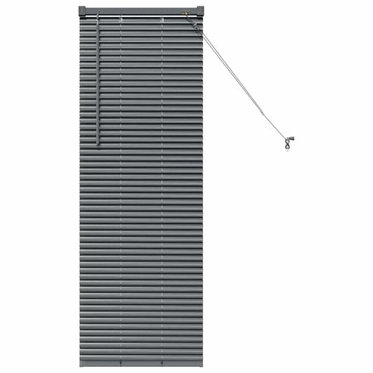 Fensterjalousie mit Vorhängen Manuell Dunkelgrau Aluminium