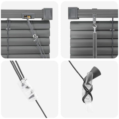 Fensterjalousie mit Vorhängen Manuell Dunkelgrau Aluminium