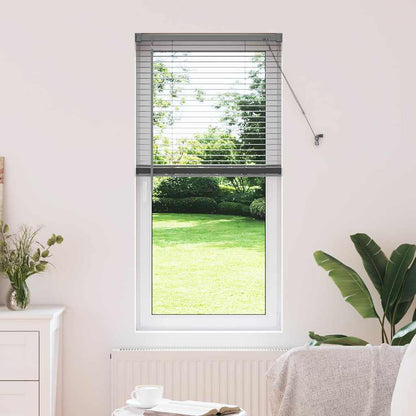 Fensterjalousie mit Vorhängen Manuell Dunkelgrau Aluminium