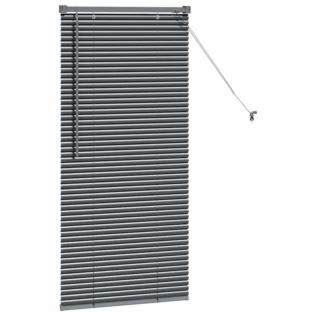 Fensterjalousie mit Vorhängen Manuell Dunkelgrau Aluminium