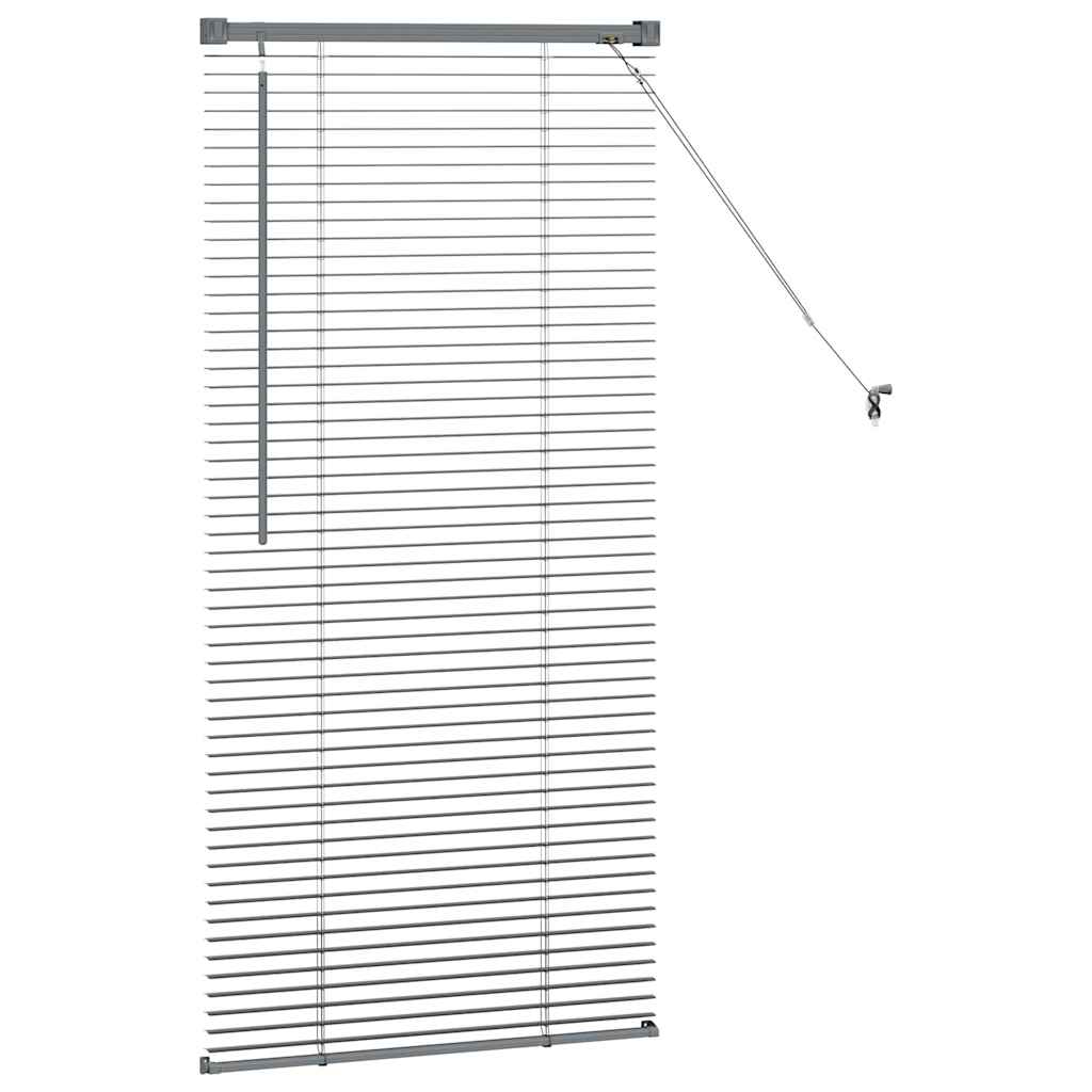 Fensterjalousie mit Vorhängen Manuell Dunkelgrau Aluminium