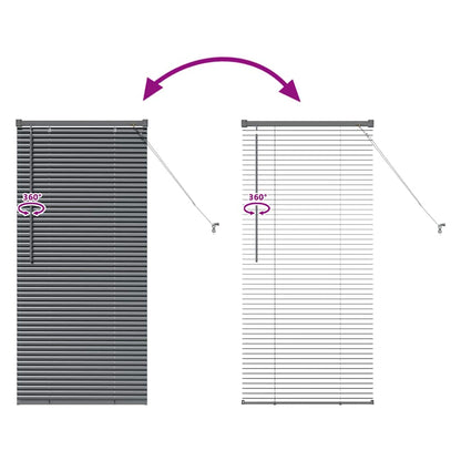 Fensterjalousie mit Vorhängen Manuell Dunkelgrau Aluminium