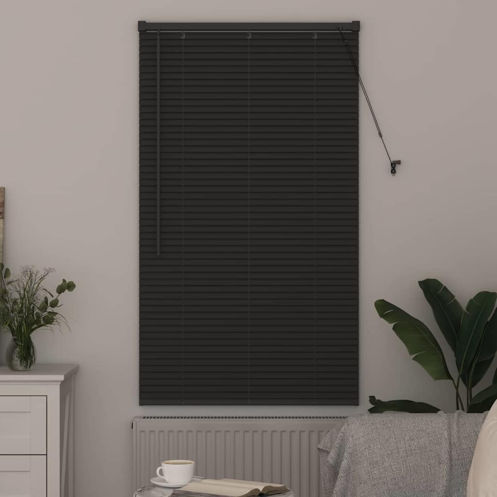Fensterjalousie mit Vorhängen Manuell Dunkelgrau Aluminium