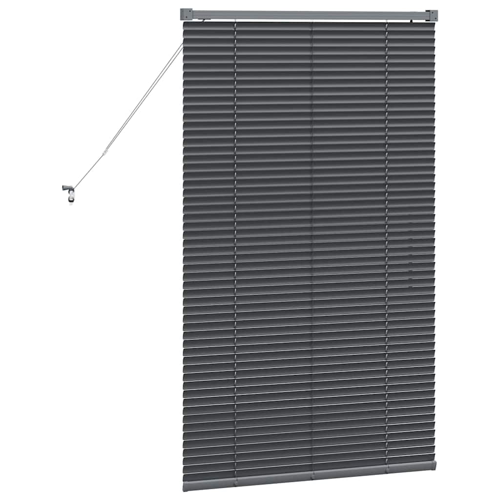 Fensterjalousie mit Vorhängen Manuell Dunkelgrau Aluminium