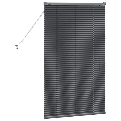 Fensterjalousie mit Vorhängen Manuell Dunkelgrau Aluminium