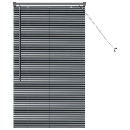 Fensterjalousie mit Vorhängen Manuell Dunkelgrau Aluminium