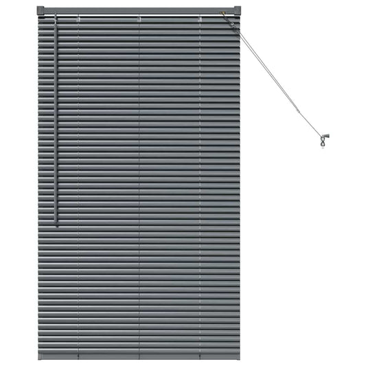 Fensterjalousie mit Vorhängen Manuell Dunkelgrau Aluminium