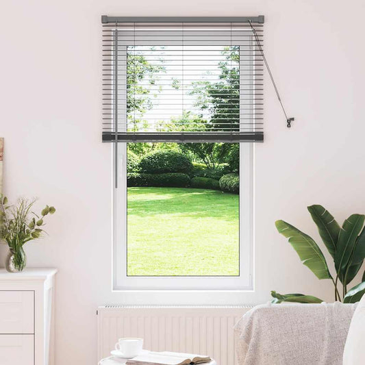 Fensterjalousie mit Vorhängen Manuell Dunkelgrau Aluminium