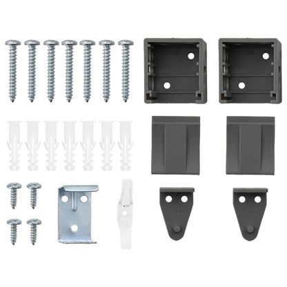 Fensterjalousie mit Vorhängen Manuell Dunkelgrau Aluminium