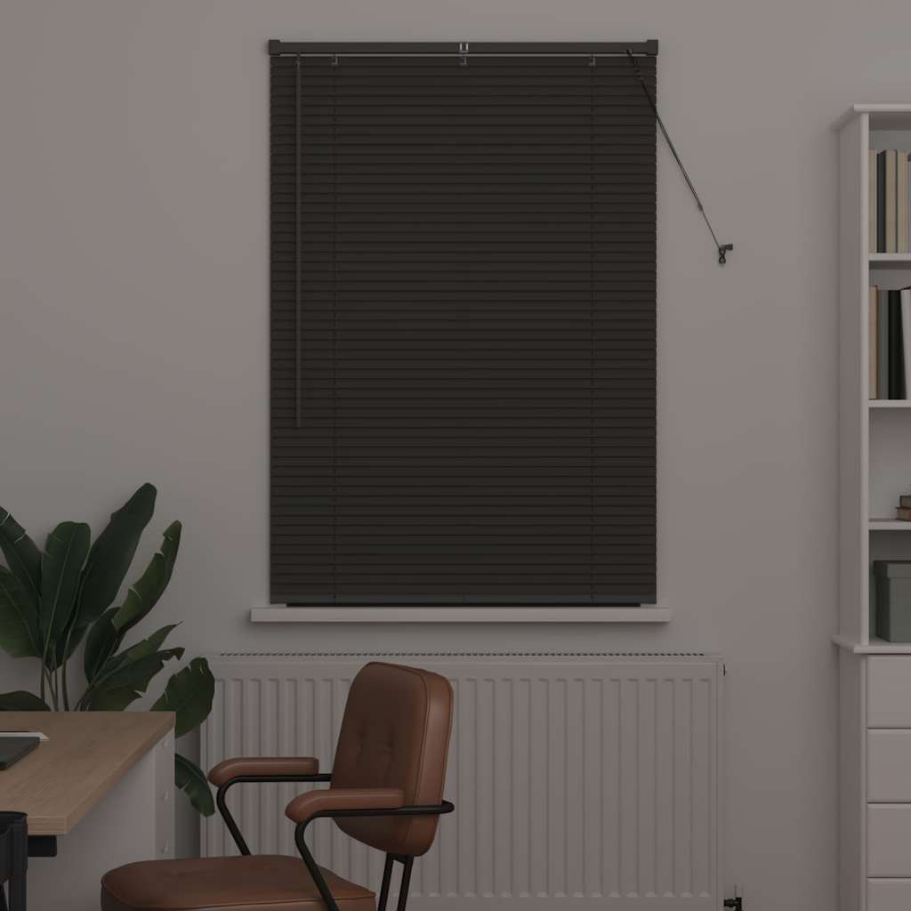 Fensterjalousie mit Vorhängen Manuell Dunkelgrau Aluminium