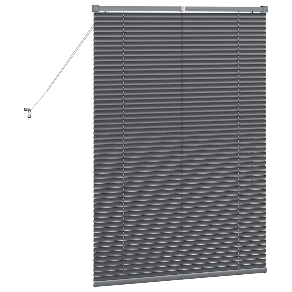 Fensterjalousie mit Vorhängen Manuell Dunkelgrau Aluminium