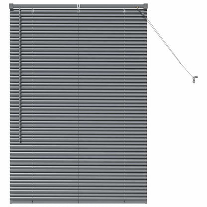 Fensterjalousie mit Vorhängen Manuell Dunkelgrau Aluminium