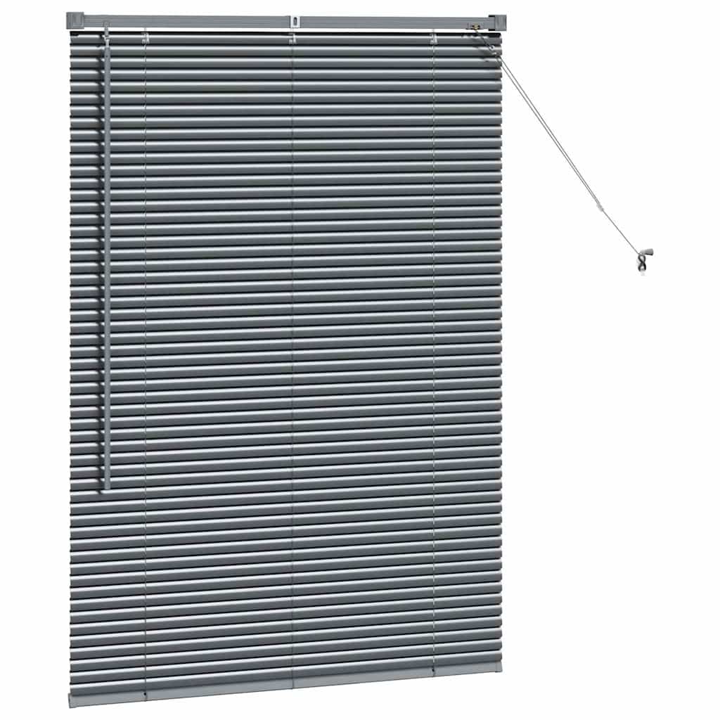 Fensterjalousie mit Vorhängen Manuell Dunkelgrau Aluminium