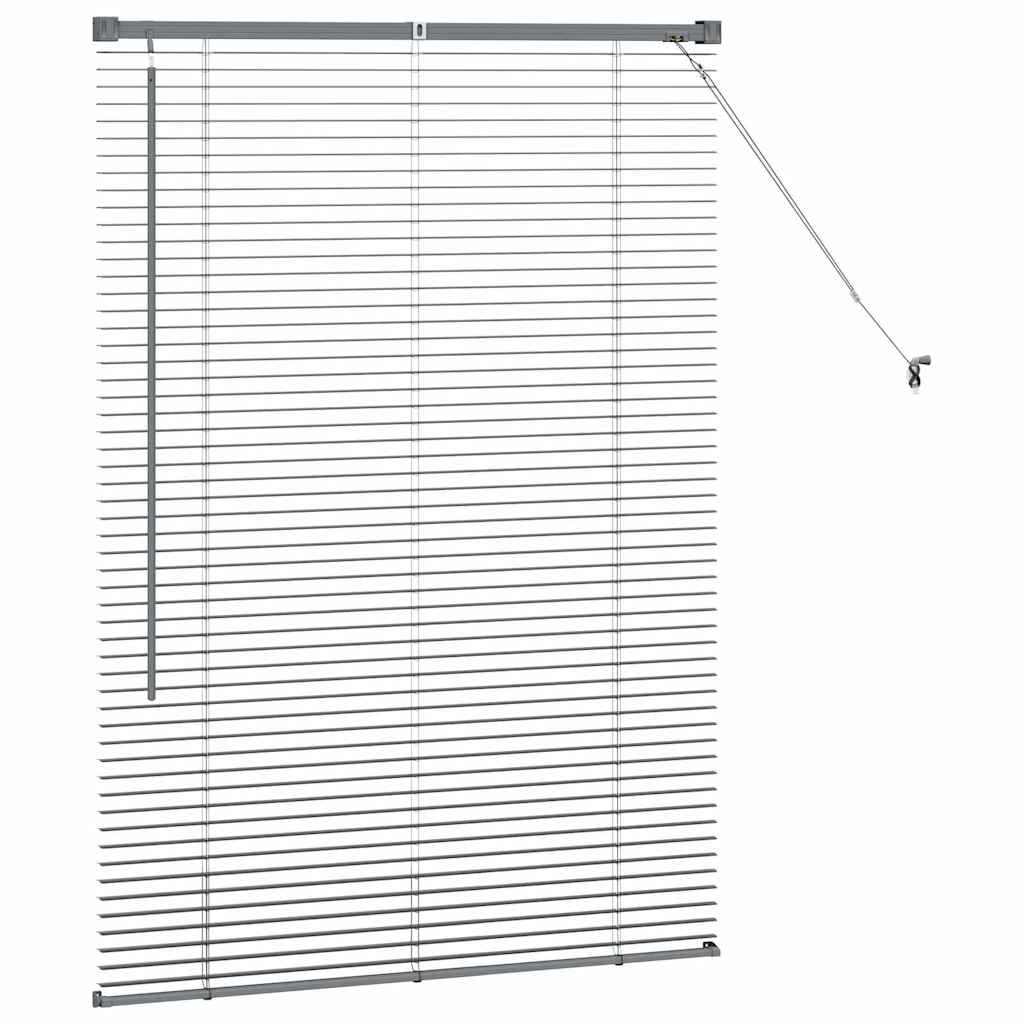 Fensterjalousie mit Vorhängen Manuell Dunkelgrau Aluminium