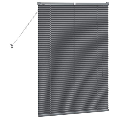 Fensterjalousie mit Vorhängen Manuell Dunkelgrau Aluminium