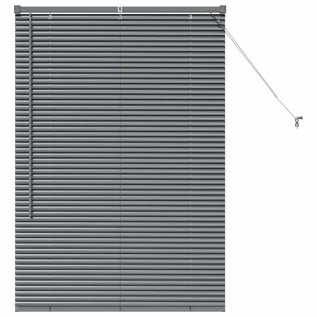 Fensterjalousie mit Vorhängen Manuell Dunkelgrau Aluminium