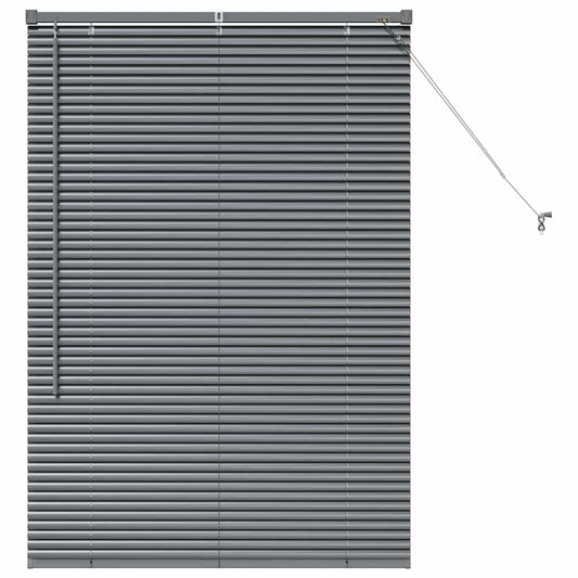 Fensterjalousie mit Vorhängen Manuell Dunkelgrau Aluminium