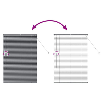 Fensterjalousie mit Vorhängen Manuell Dunkelgrau Aluminium