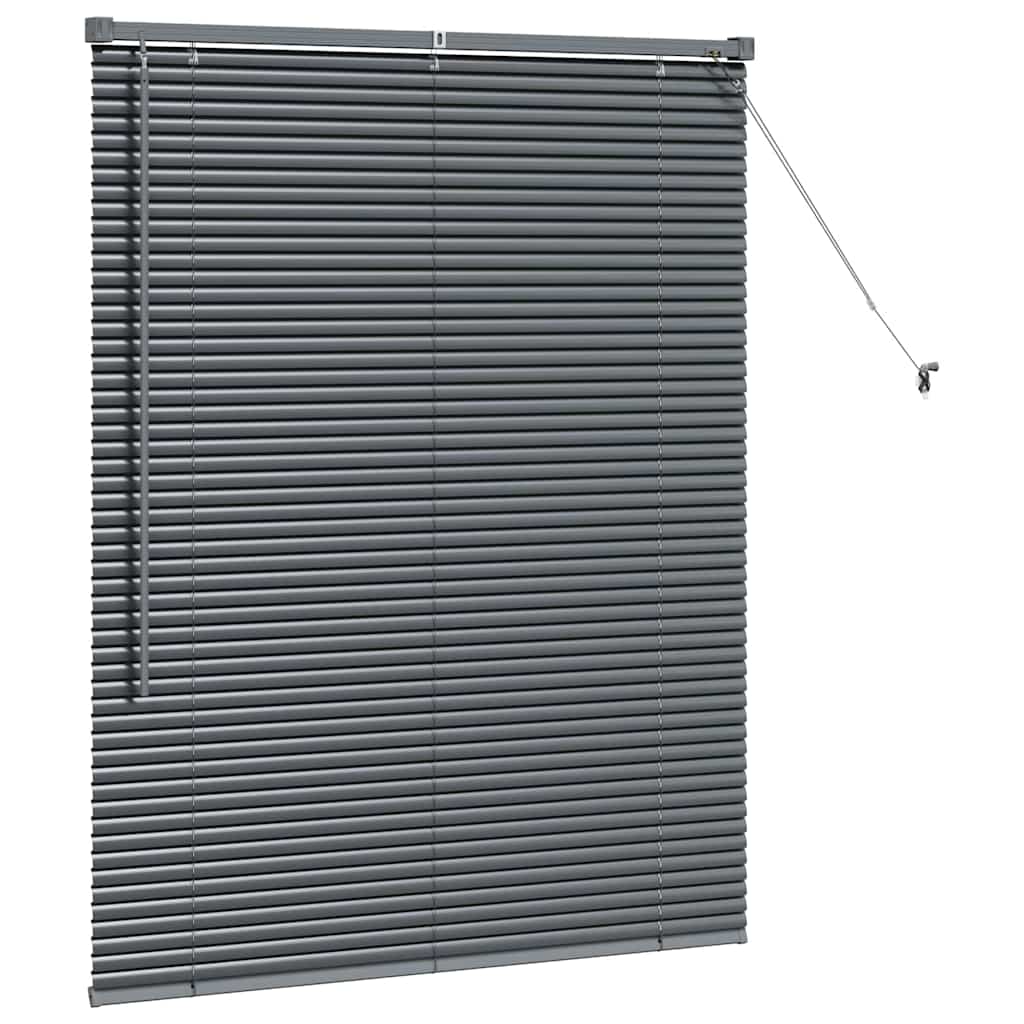 Fensterjalousie mit Vorhängen Manuell Dunkelgrau Aluminium