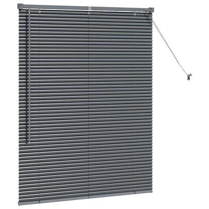 Fensterjalousie mit Vorhängen Manuell Dunkelgrau Aluminium