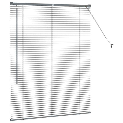 Fensterjalousie mit Vorhängen Manuell Dunkelgrau Aluminium