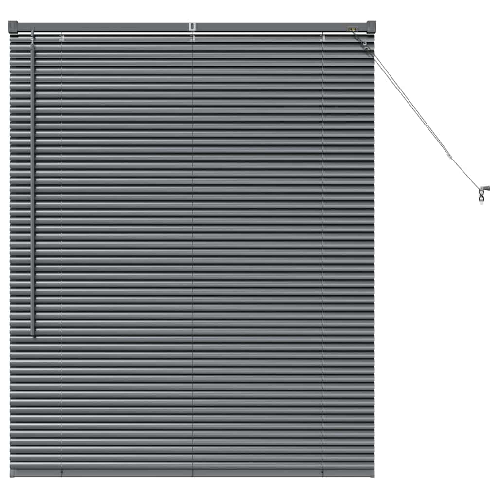Fensterjalousie mit Vorhängen Manuell Dunkelgrau Aluminium
