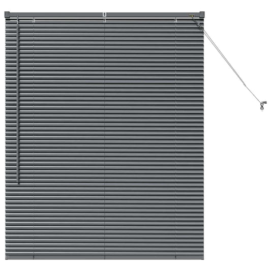 Fensterjalousie mit Vorhängen Manuell Dunkelgrau Aluminium