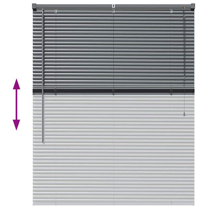 Fensterjalousie mit Vorhängen Manuell Dunkelgrau Aluminium