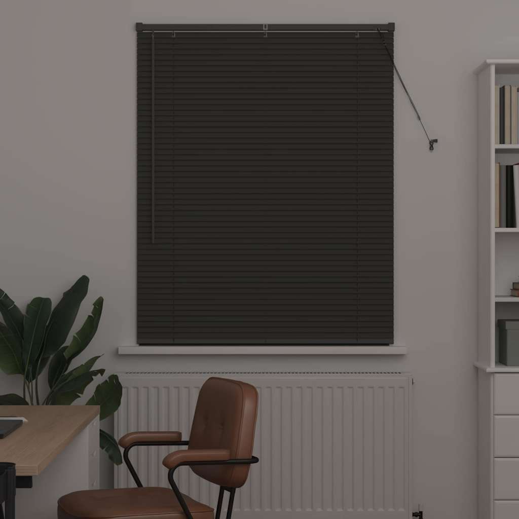 Fensterjalousie mit Vorhängen Manuell Dunkelgrau Aluminium