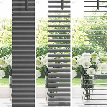 Fensterjalousie mit Vorhängen Manuell Dunkelgrau Aluminium
