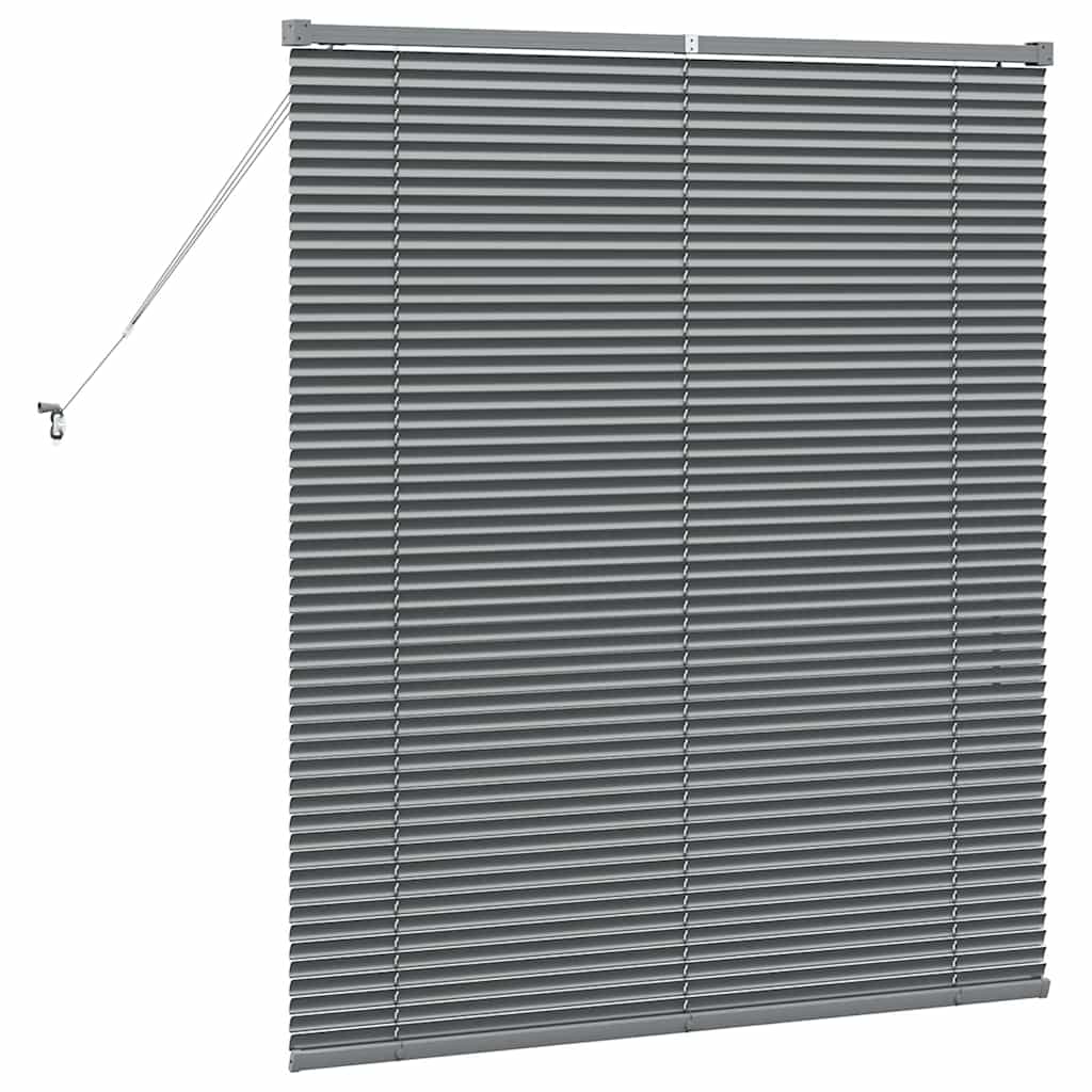 Fensterjalousie mit Vorhängen Manuell Dunkelgrau Aluminium