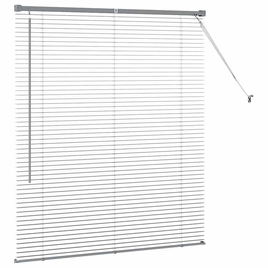 Fensterjalousie mit Vorhängen Manuell Dunkelgrau Aluminium