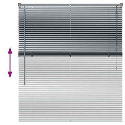 Fensterjalousie mit Vorhängen Manuell Dunkelgrau Aluminium