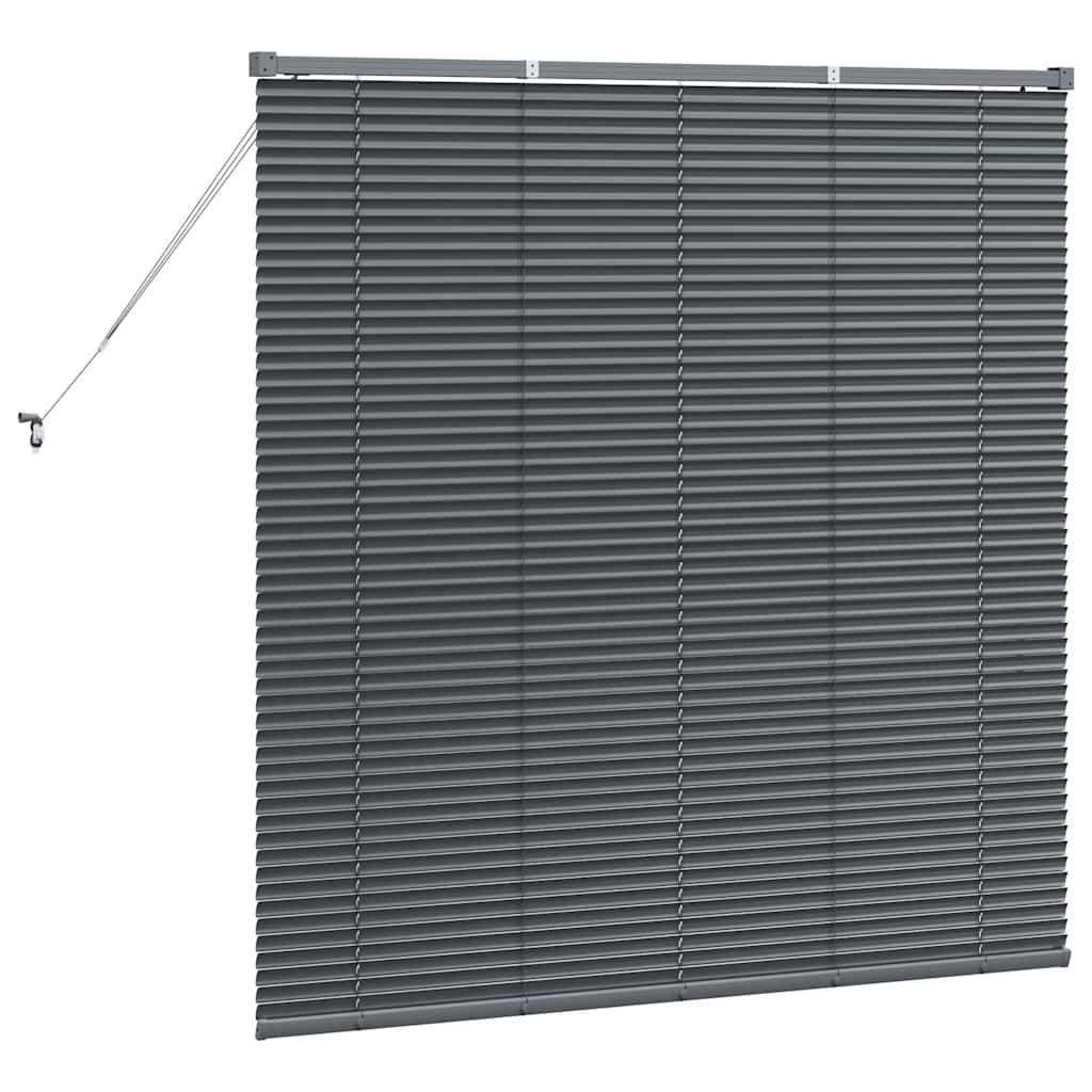 Fensterjalousie mit Vorhängen Manuell Dunkelgrau Aluminium
