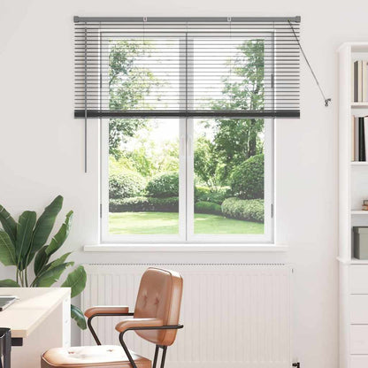 Fensterjalousie mit Vorhängen Manuell Dunkelgrau Aluminium