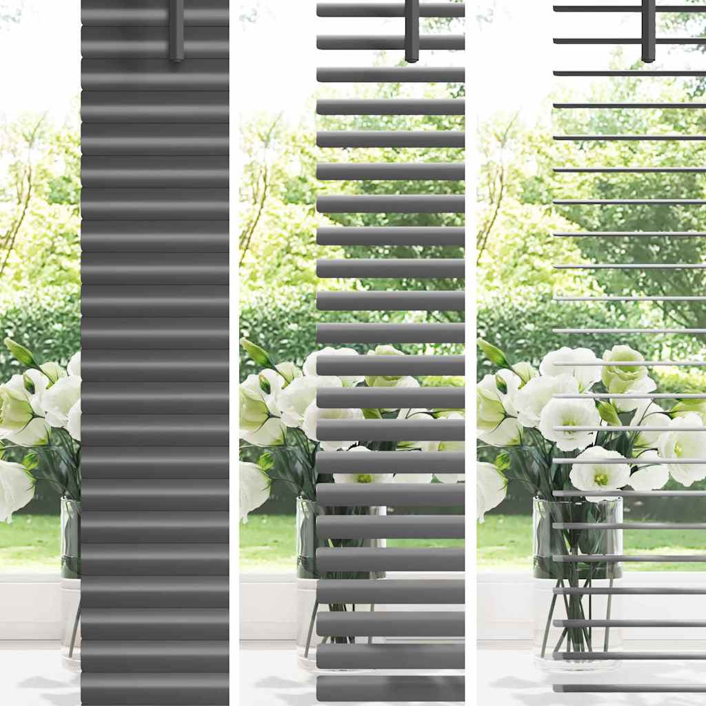 Fensterjalousie mit Vorhängen Manuell Dunkelgrau Aluminium