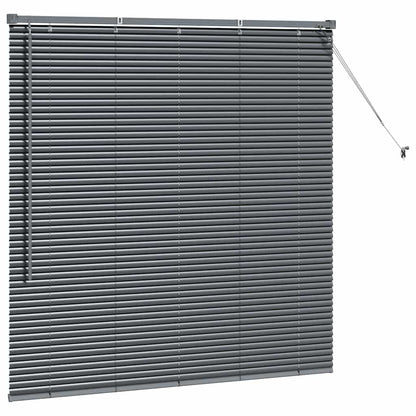 Fensterjalousie mit Vorhängen Manuell Dunkelgrau Aluminium