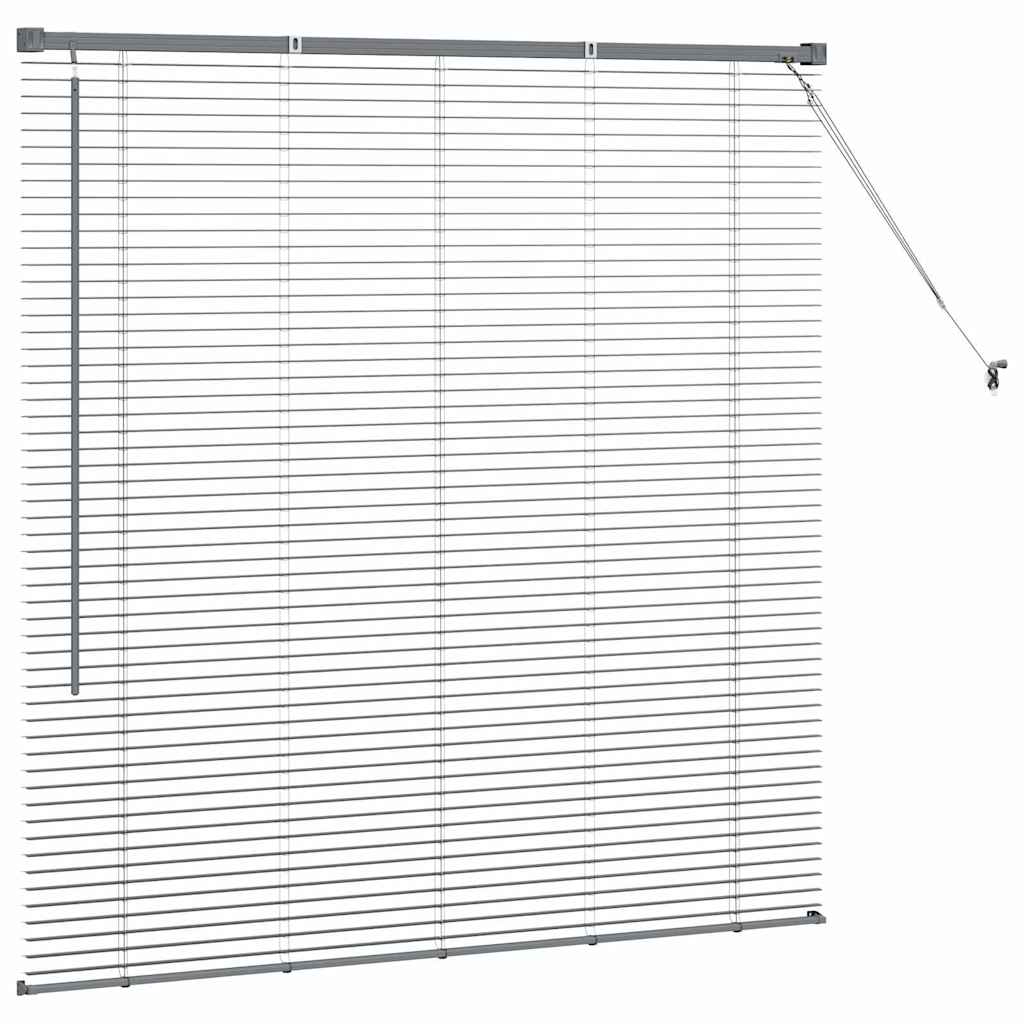 Fensterjalousie mit Vorhängen Manuell Dunkelgrau Aluminium