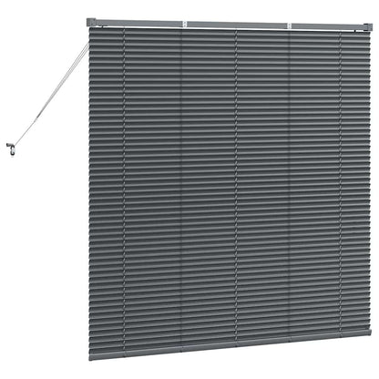 Fensterjalousie mit Vorhängen Manuell Dunkelgrau Aluminium