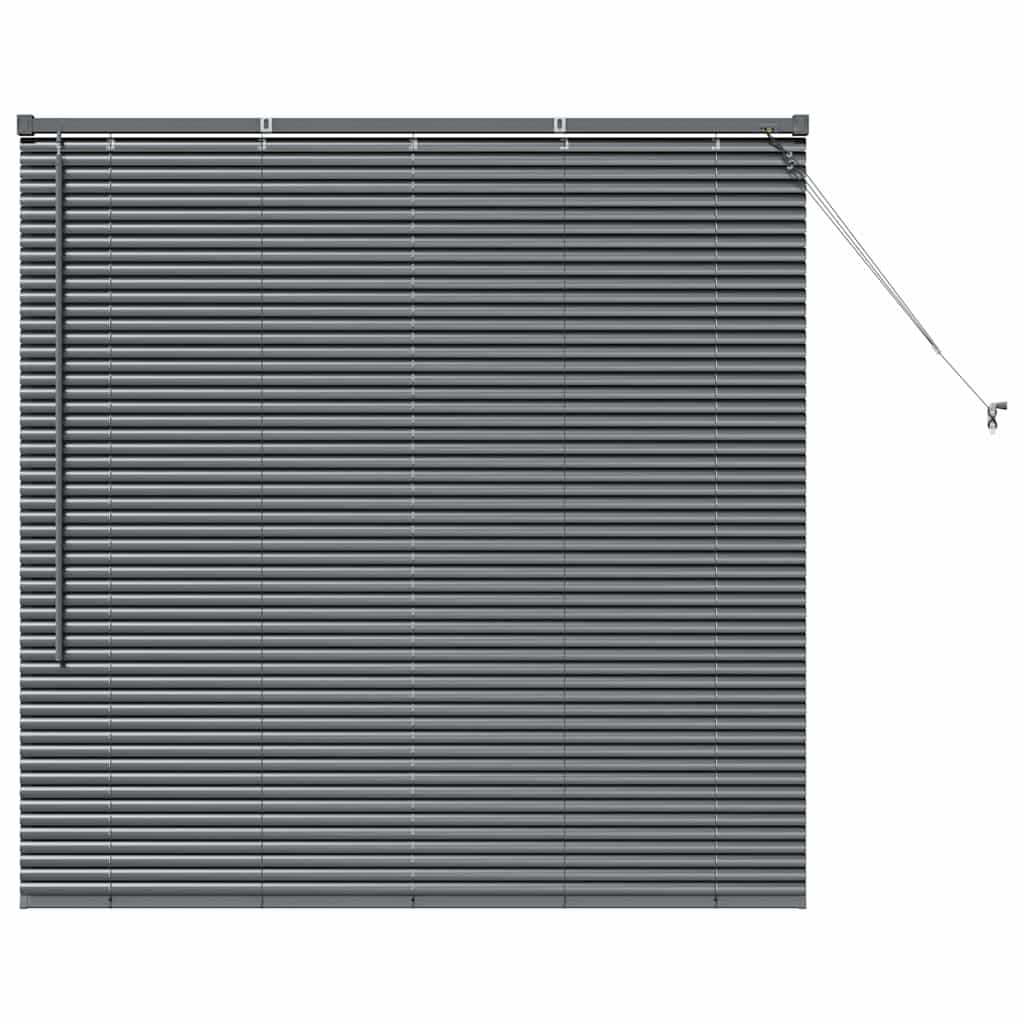 Fensterjalousie mit Vorhängen Manuell Dunkelgrau Aluminium