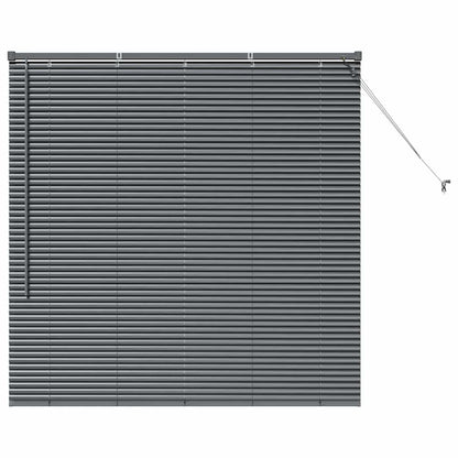 Fensterjalousie mit Vorhängen Manuell Dunkelgrau Aluminium
